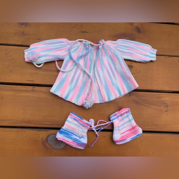 BEAUTIFUL Hand Knit Cardigan Sz 3-6M - Picture 9 of 9